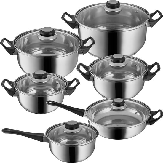 set de casseroles camping Cuneo, vaisselle, kit de pots, 8 pièces acier  affiné ~ rouge