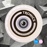 TRONICS 70mm x 51mm - skateboardwielen - PU wit - LED blauw + roze