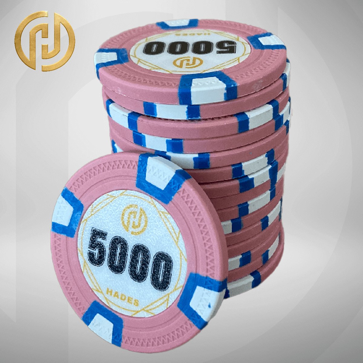 Mec Hades MTT Classic Poker Chips 5000 roze (25 stuks) pokerchips pokerfiches poker fiches clay chips pokerspel pokerset poker set