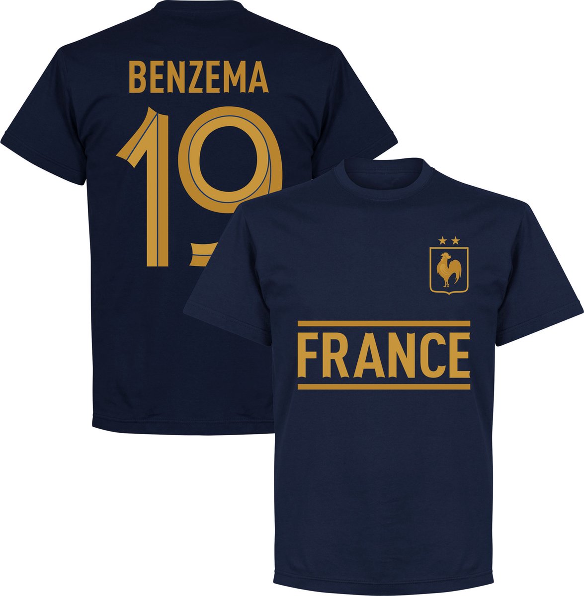 Frankrijk Benzema 19 Team T-Shirt - Navy - XXL
