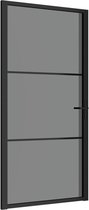 vidaXL - Binnendeur - 102,5x201,5 - cm - ESG-glas - en - aluminium - zwart