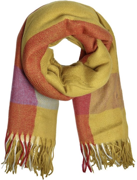Gele Geklokte Sjaal Patterned - Wintersjaals - Multi print Geel