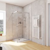 Schulte - douche hoekinstap met schuifdeuren - 73,5 tot max. 88,5 x 180 - zilverkleur - helder - montage op douchebak of direct op de douchevloer