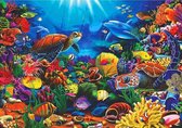 Diamond painting - Canvasdoek met voorbedrukte afbeelding - 30 x 40 cm onderwaterwereld - schildpad