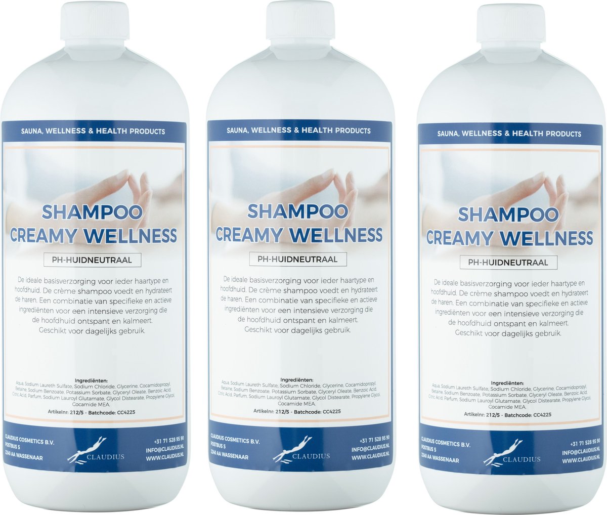Shampoo Creamy Wellness 1 Liter - set van 3 stuks