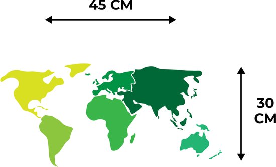 Set de Table - Wereldkaart - Simple - Vert - 45x30 cm - 6 pièces