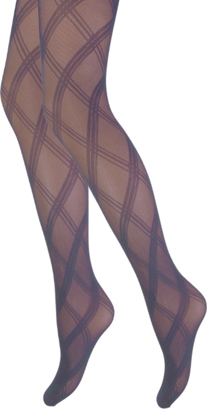 Collants - Motif Losanges - 15 Den - Moka - Taille XXL (44-48)