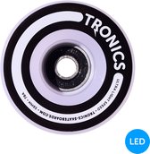 TRONICS 59mm x 38mm - skateboardwielen - PU wit - LED blauw