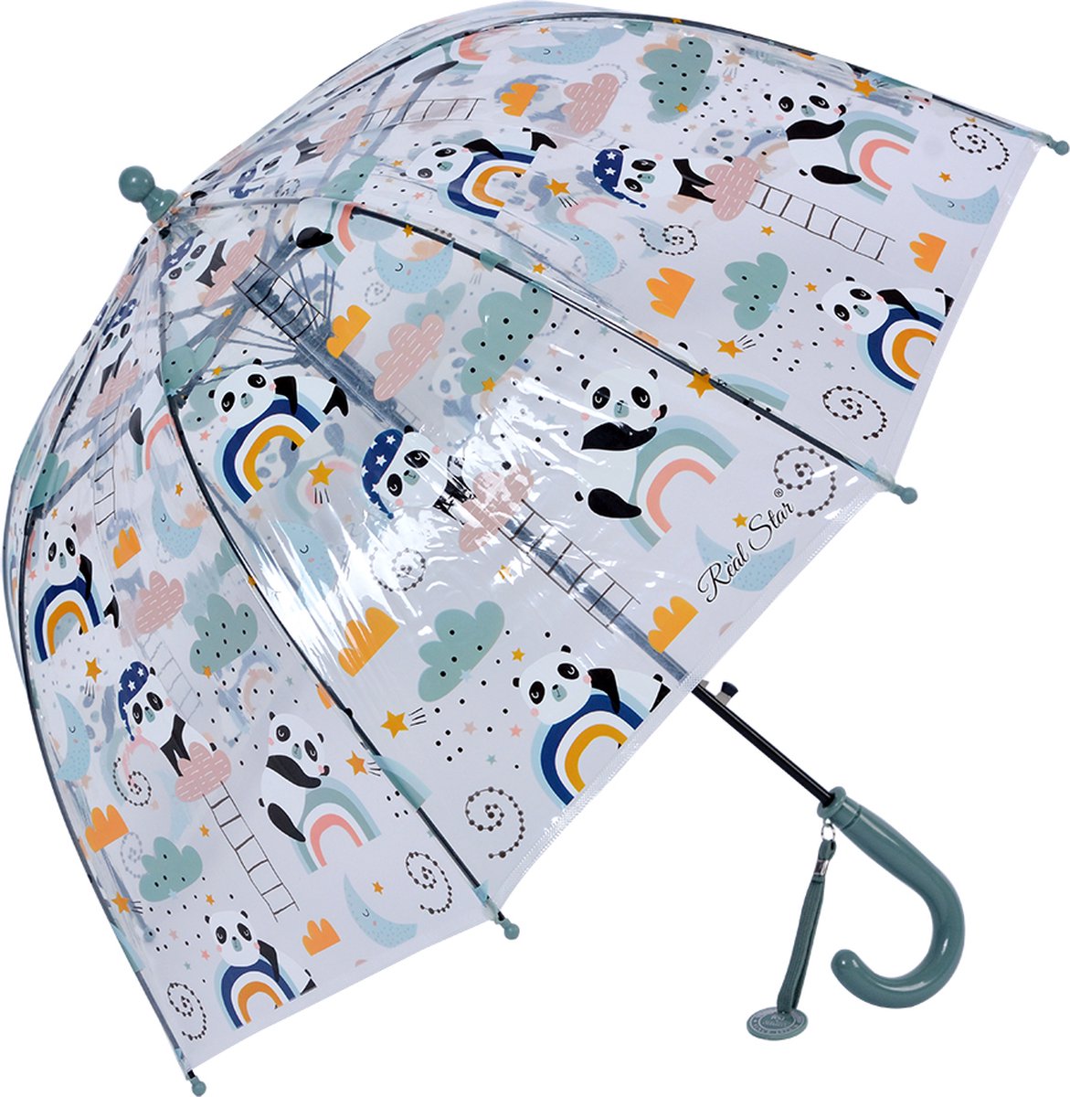 Juleeze Kinderparaplu Ø 65x65 cm Blauw Kunststof Panda