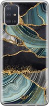 Hoesje geschikt voor Samsung Galaxy A51 - Marble Jade Stone - Marmer - Multi - Soft Case Telefoonhoesje - TPU Back Cover - Casevibes
