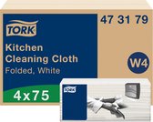 Chiffon de nettoyage Tork Kitchen Cleaning W4 extra absorbant blanc 473179