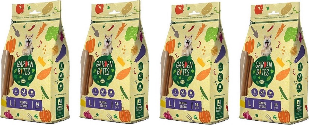 Garden Bites Dental Sticks Glutenvrij - L - 14 stuks - per 4 zakjes