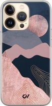 Hoesje geschikt voor Apple iPhone 13 Pro - Landscape Rosegold - Landschap - Roze - Apple Soft Case Telefoonhoesje - TPU Back Cover - Casevibes