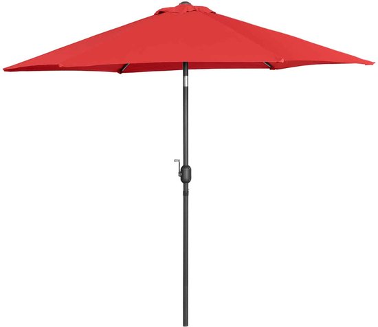 Uniprodo Grote parasol - rood - zeshoekig - Ø 270 cm - kantelbaar