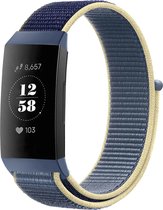 Strap-it Nylon bandje - geschikt voor Fitbit Charge 3 / Fitbit Charge 4 - oceaan blauw