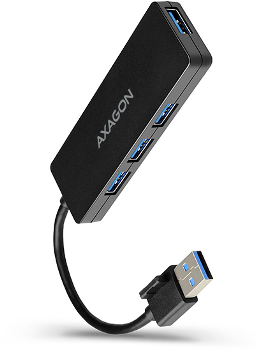 Axagon HUE-G1A interface hub USB 3.2 Gen 1 (3.1 Gen 1) Type-A 5000 Mbit/s Zwart