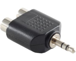 Stereo Tulp (v) - 3,5mm Stereo Jack (m) Adapter - Rood/Wit Accent - Zwart