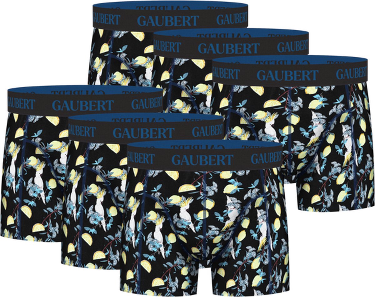 Gaubert | 6 pack | vogel print | boxershorts heren | bamboe katoen onderbroek heren | maat XL