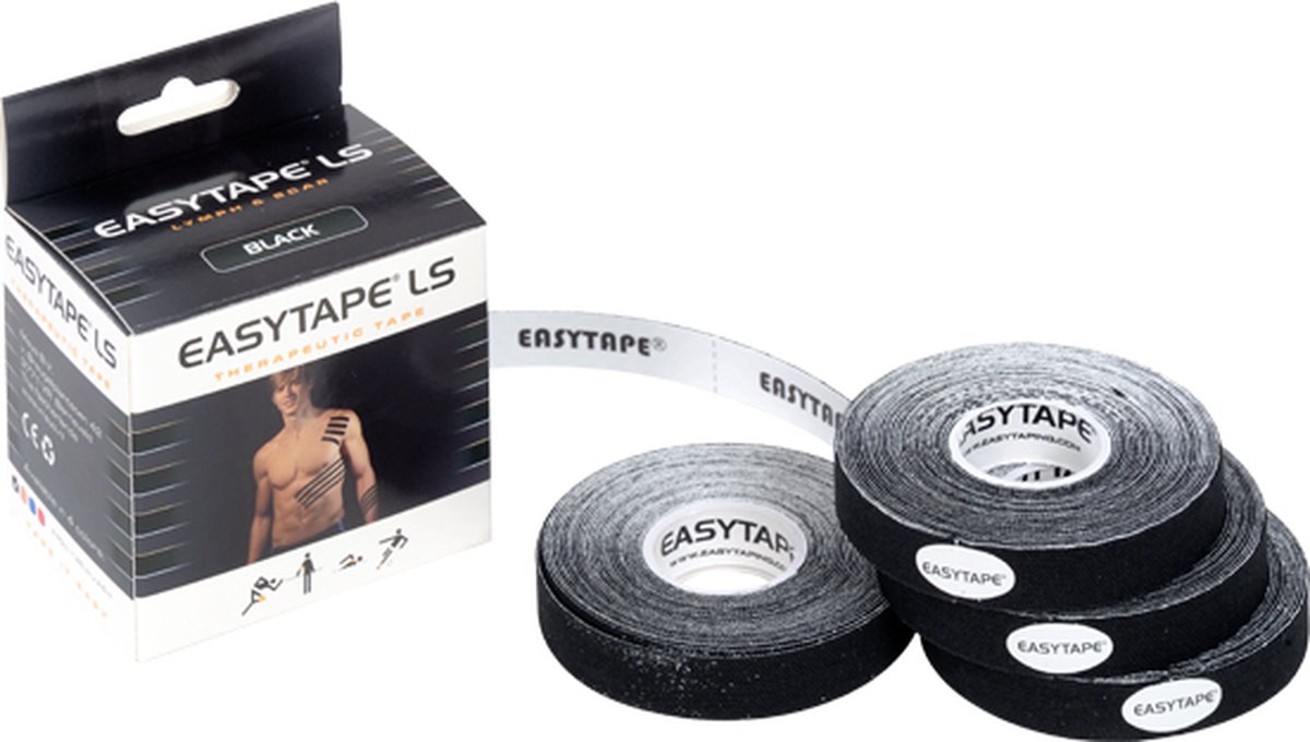 Easytape Lymph & Scar tape - Zwart | tape tegen littekens en vochtafvoer