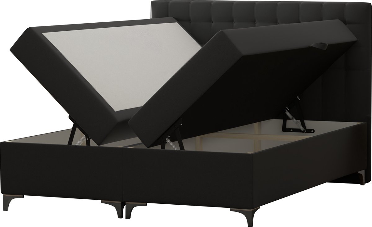 Springcrest® Luxe Boxspringset met Opbergruimte - Bed - 140x200 cm - Antraciet
