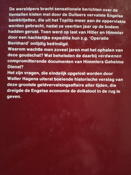 De grote geld vervalsing van het Derde Rijk, Walter Hagen ...