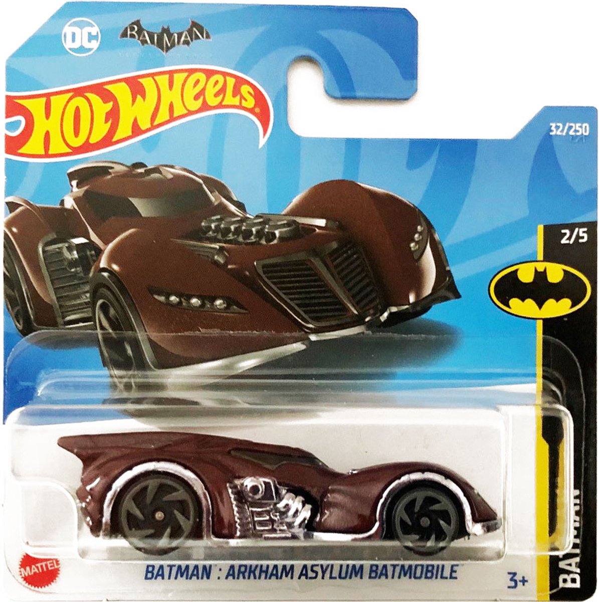 Hot Wheels Batman Arkham Asylum Batmobile - Donkerrood - Schaal 1:64 - Hot Wheels