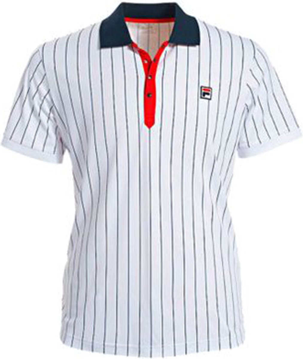 Fila Poloshirt Stripes Heren Wit