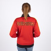 Veste rétro rouge Belgique femme joliment finie avec tricolore et étiquette taille XL