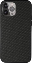 Peachy Carbon TPU carbonvezels hoesje voor iPhone 13 Pro Max - zwart