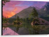 WallClassics - Toile - Lac à Bos en Montagnes - 100x75 cm Photo sur Toile Peinture (Décoration murale sur Toile)