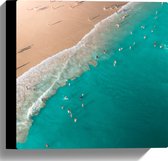 WallClassics - Toile - Mer et plage vues du ciel - Photo sur toile 30x30 cm (Décoration murale )