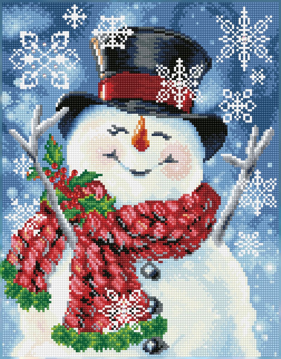 DIAMOND DOTZ Joyfull Jolly snowman - Diamond Painting - 19.572 Dotz - 45.5 x 35.5 cm