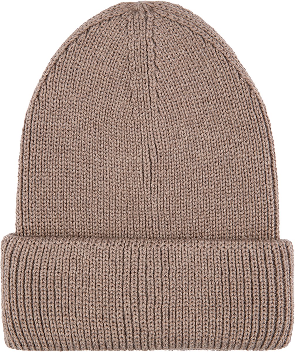 Bold Bamboo kinder muts Frode - 4-8 jaar - 100% fine Italian merino wol - Knit beanie - Hazelnoot