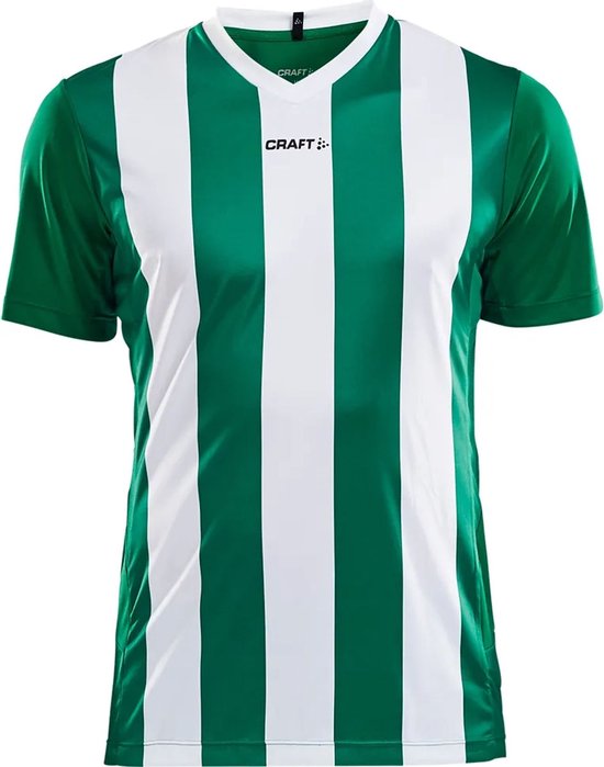 Craft Progress Stripe Shirt Korte Mouw Heren - Groen / Wit | Maat: L