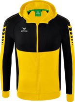 Erima Six Wings Trainingsjack Met Capuchon Dames - Geel / Zwart | Maat: 38