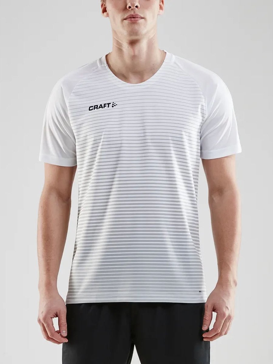 Craft Pro Control Stripe Shirt Korte Mouw Heren - Wit / Zilver | Maat: M