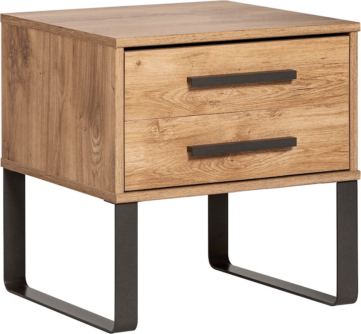 Volwassen bed in hout 180x200 cm - met 2 nachtkastjes - met USB-oplaadpoort, Bluetooth