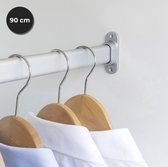 Eleganca kledingstang 90 cm - kledingroede - extra stevig aluminium - ophangen van kleding - inclusief kastroededragers en schroeven