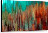 WallClassics - Canvas  - Blauw/Oranje Verfvegen - 120x80 cm Foto op Canvas Schilderij (Wanddecoratie op Canvas)