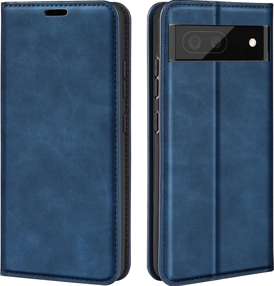 Mobigear Telefoonhoesje geschikt voor Google Pixel 7 Hoesje | Mobigear Retro Slim Bookcase Portemonnee | Pasjeshouder voor 3 Pasjes | Telefoonhoesje voor Pinpas / OV Kaart / Rijbewijs - Donkerblauw