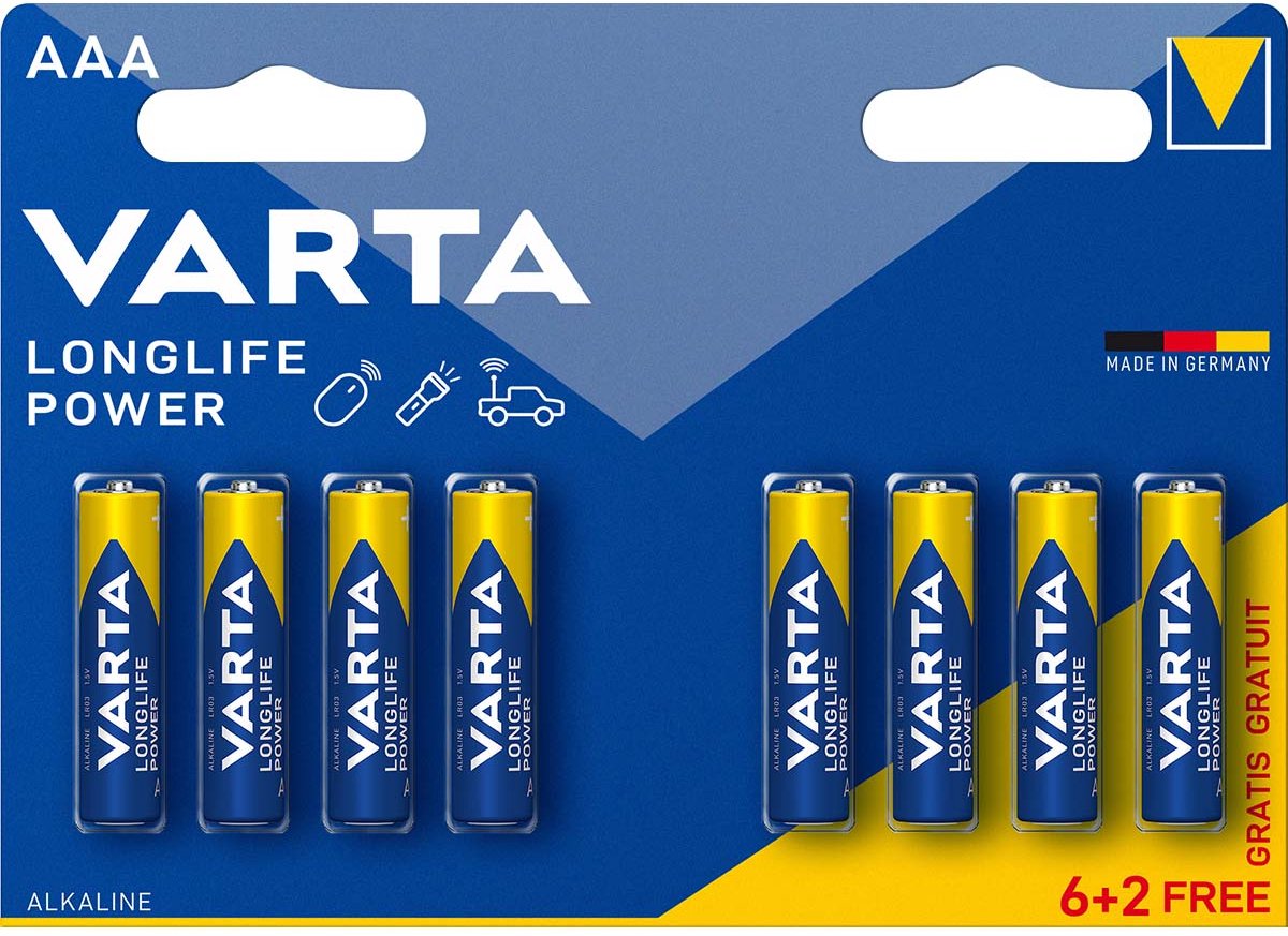 Varta AAA High Energy Batterijen - 8 stuks