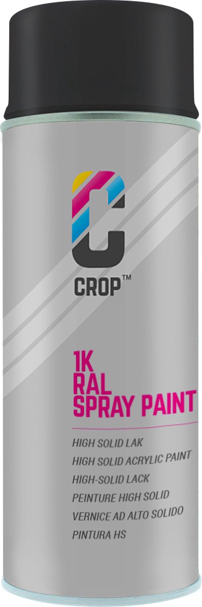 Spray de peinture brillante 400ml RAL 9017 Noir Signalisation