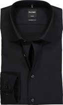 OLYMP Luxor modern fit overhemd - zwart zonder borstzak - Strijkvrij - Boordmaat: 40
