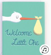 Carte de voeux de naissance Prank - Bébé - Prank Card - Welcome Little One - Nonstop Crying & Glitter