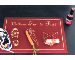 Sinterklaas Mat "Welkom Sint & Piet!" voor aan de openhaard