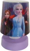 Nachtlampje druklamp Disney Frozen Anna / Elsa / Olaf - Roze / Multicolor - Kunststof - 8 x 8 x 12 cm - Lampje - Nachtlampje - Lamp - Licht