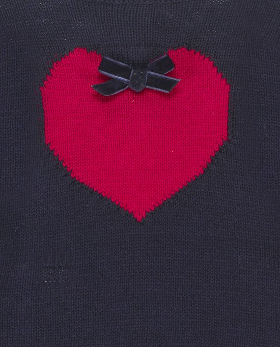 JOLI PULL CHAUD AVEC COEUR ET NOEUD