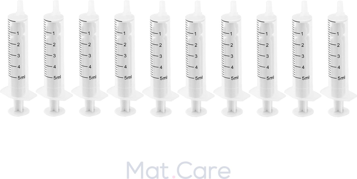 Mat Care spuit - spuiten - doseerspuit zonder naald - injectiespuit 5ml set 10 stuks