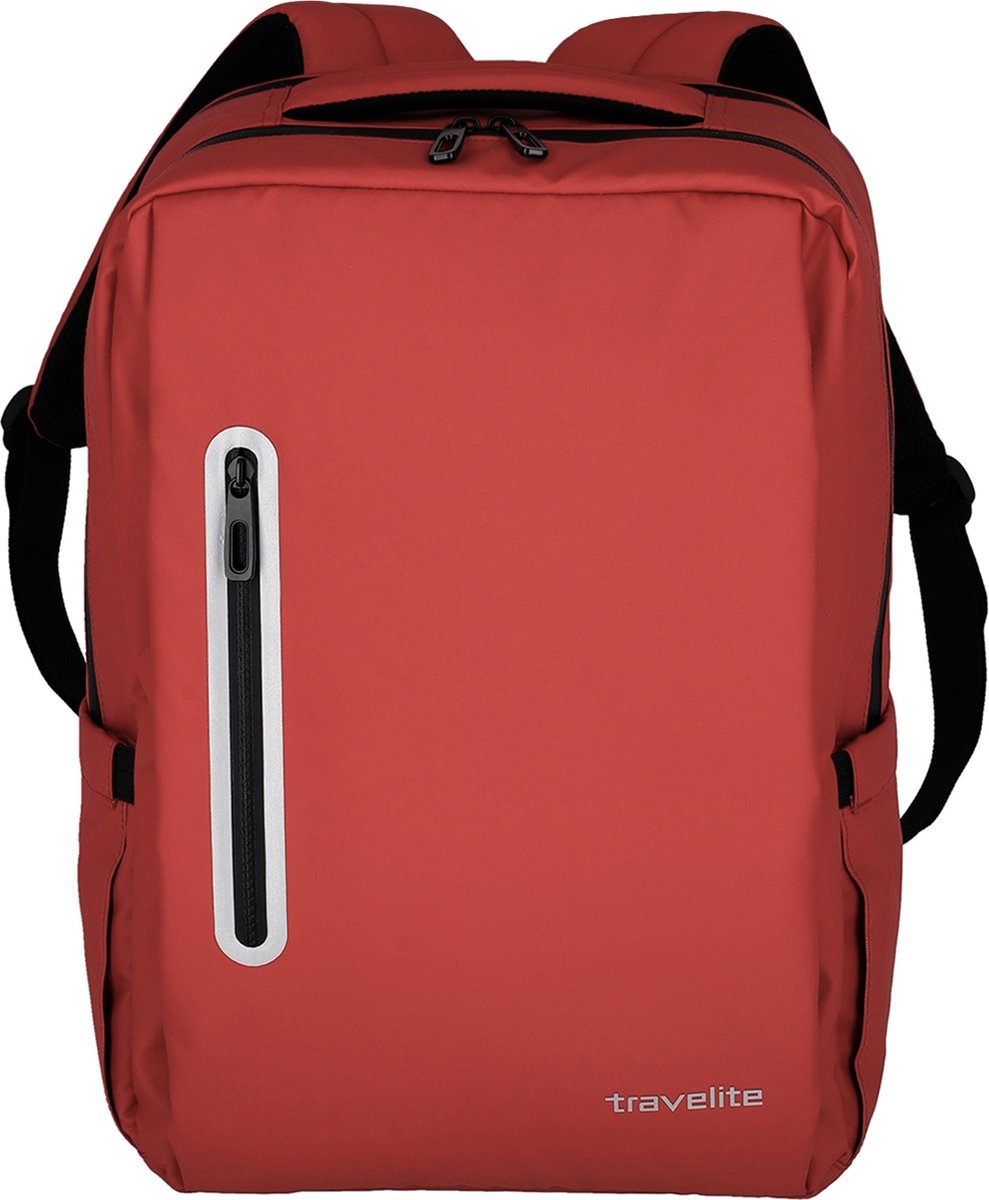 Travelite Laptop Rugzak / Rugtas / Laptoptas - Boxy - Rood - 15 inch