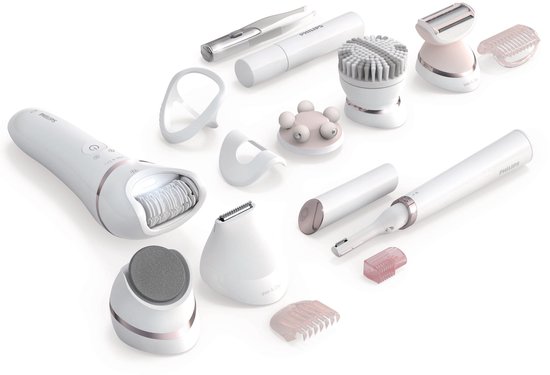 Philips Series 9000 Beautyset met Epileerapparaat, Precisietrimmer en Pedicure-functie (Model BRE740/90) voor Ontharing, Huidverzorging en Pedicure